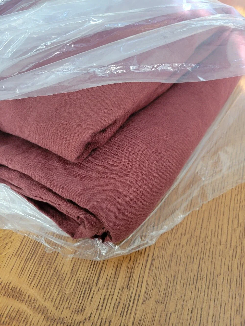Quince European Linen Duvet Cover + Fitted Sheet Set - Bordeaux